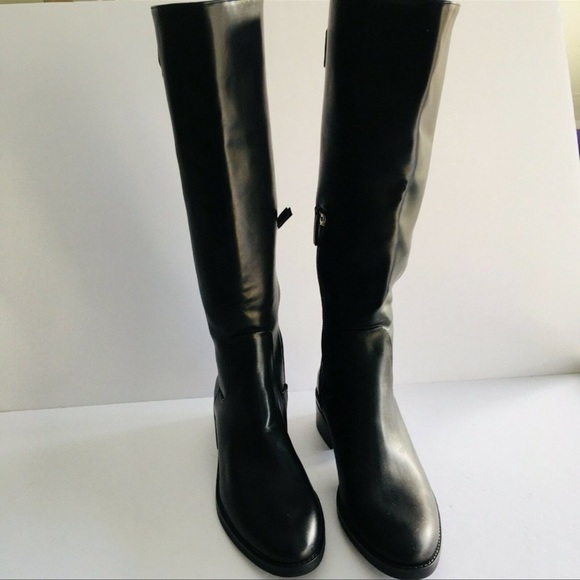 ZARA FAUX LEATHER HEELED KNEE HIGH BOOTS - Picture 6 of 15